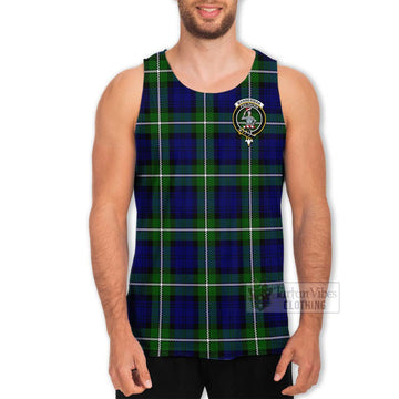 Bannerman Tartan Men's Tank Top with Family Crest Celtic Skull Style