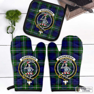 Bannerman Tartan Combo Oven Mitt & Pot-Holder with Family Crest