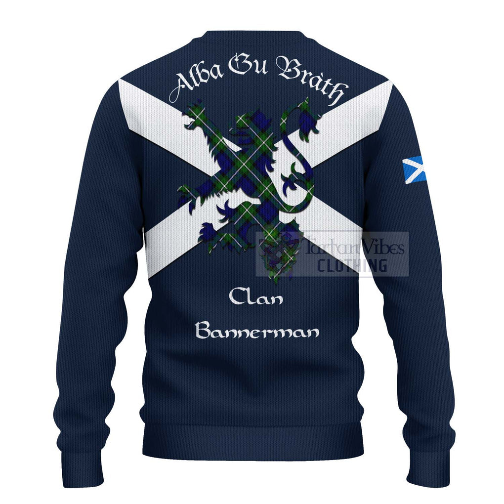 Tartan Vibes Clothing Bannerman Tartan Lion Rampant Knitted Sweater – Proudly Display Your Heritage with Alba Gu Brath and Clan Name