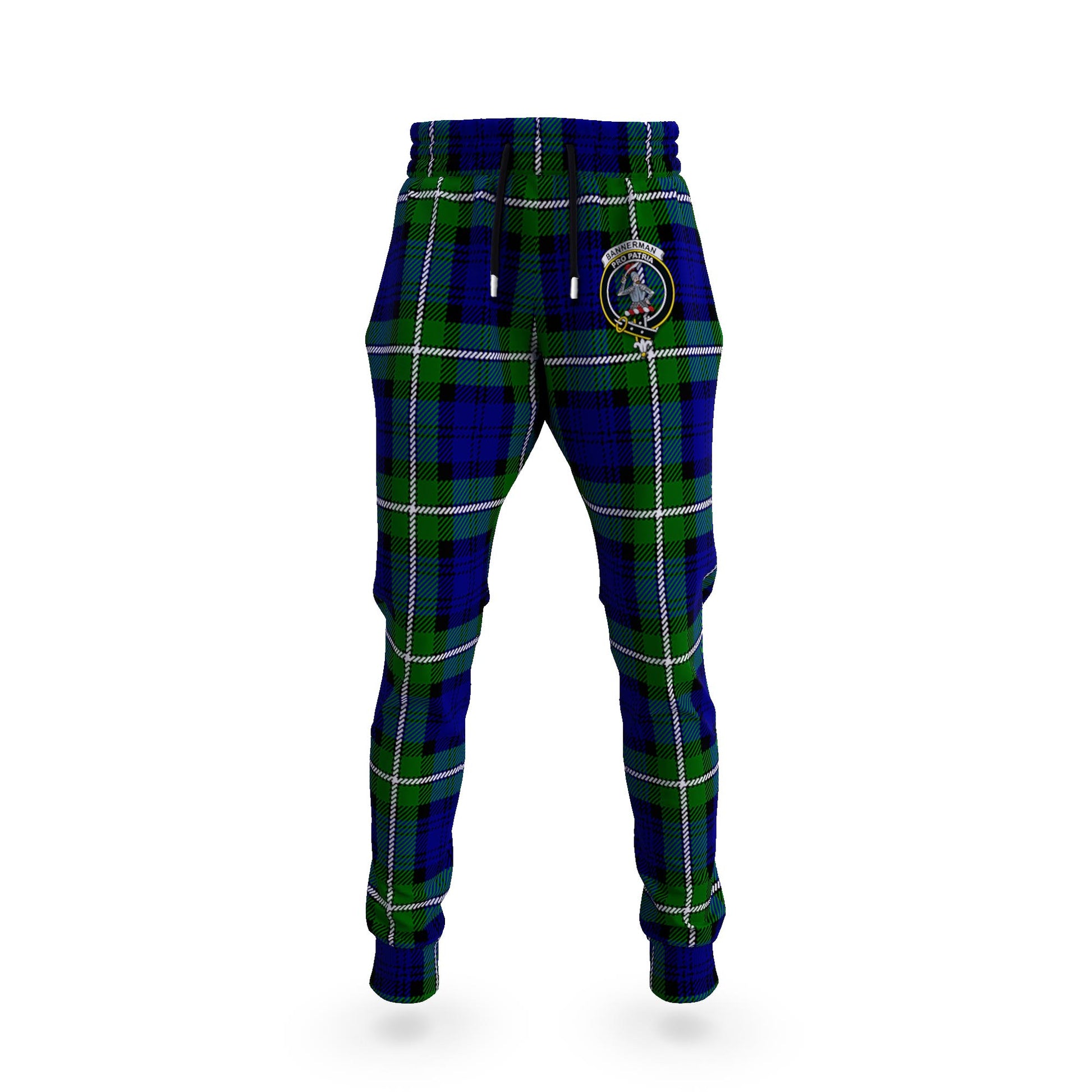 Bannerman Tartan Joggers Pants with Family Crest 5XL - Tartan Vibes Clothing