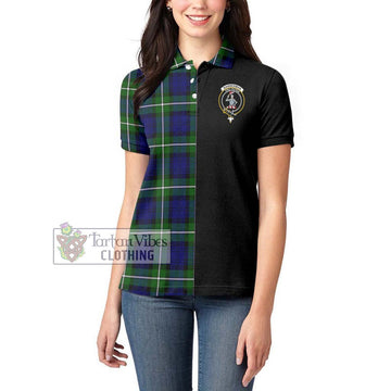 Bannerman Tartan Women's Polo Shirt with Family Crest and Half Of Me Style