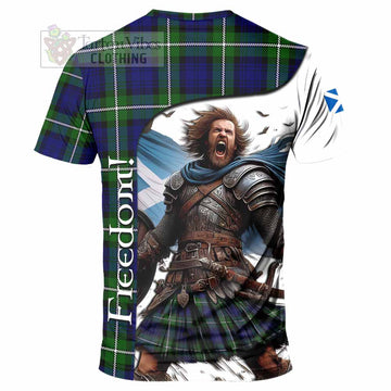 Bannerman Crest Tartan T-Shirt Inspired by the Freedom of Scottish Warrior