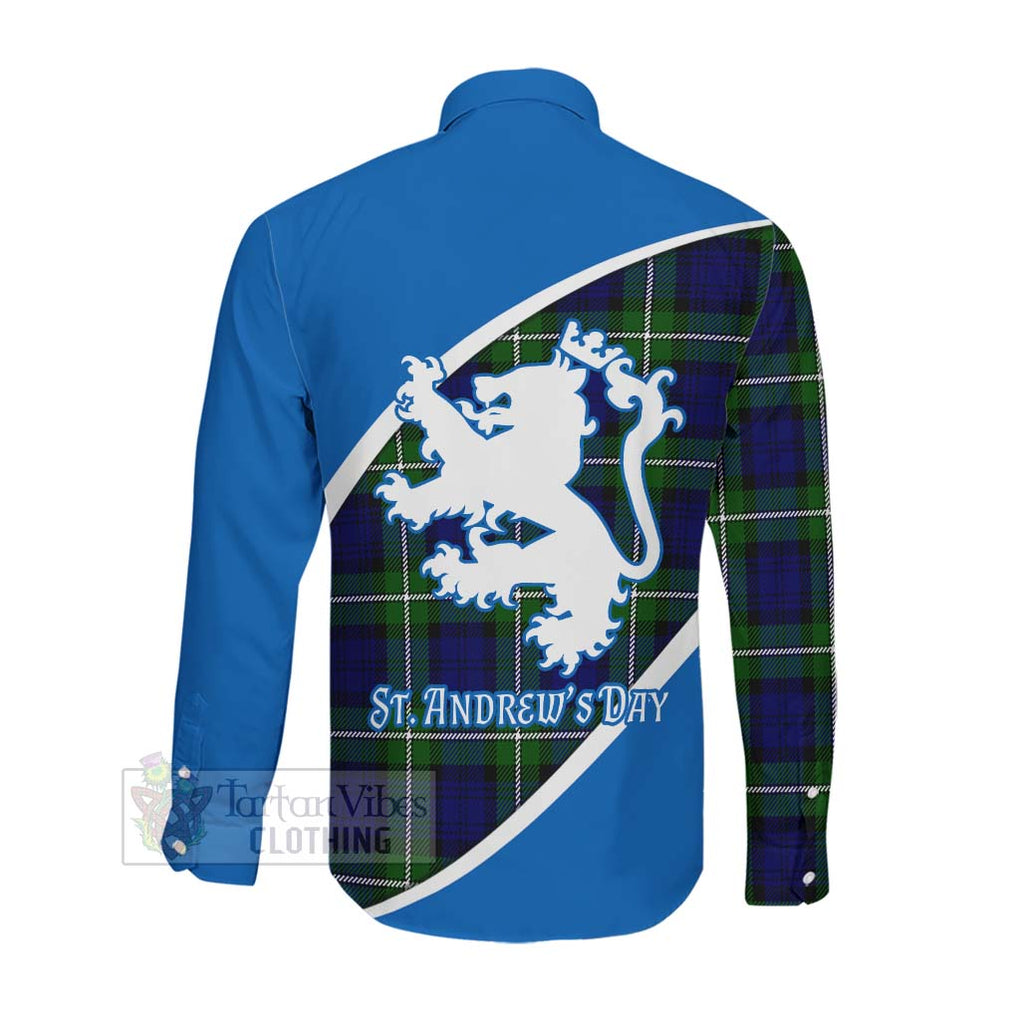 Tartan Vibes Clothing Bannerman Family Crest Tartan Long Sleeve Button Shirt Celebrate Saint Andrew's Day in Style