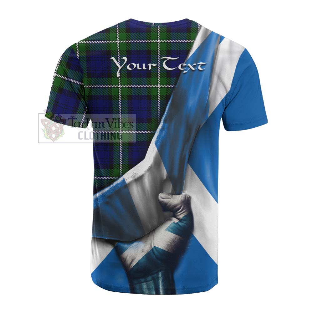 Tartan Vibes Clothing Bannerman Tartan Cotton T-shirt with Family Crest Scotland Patriotic Style