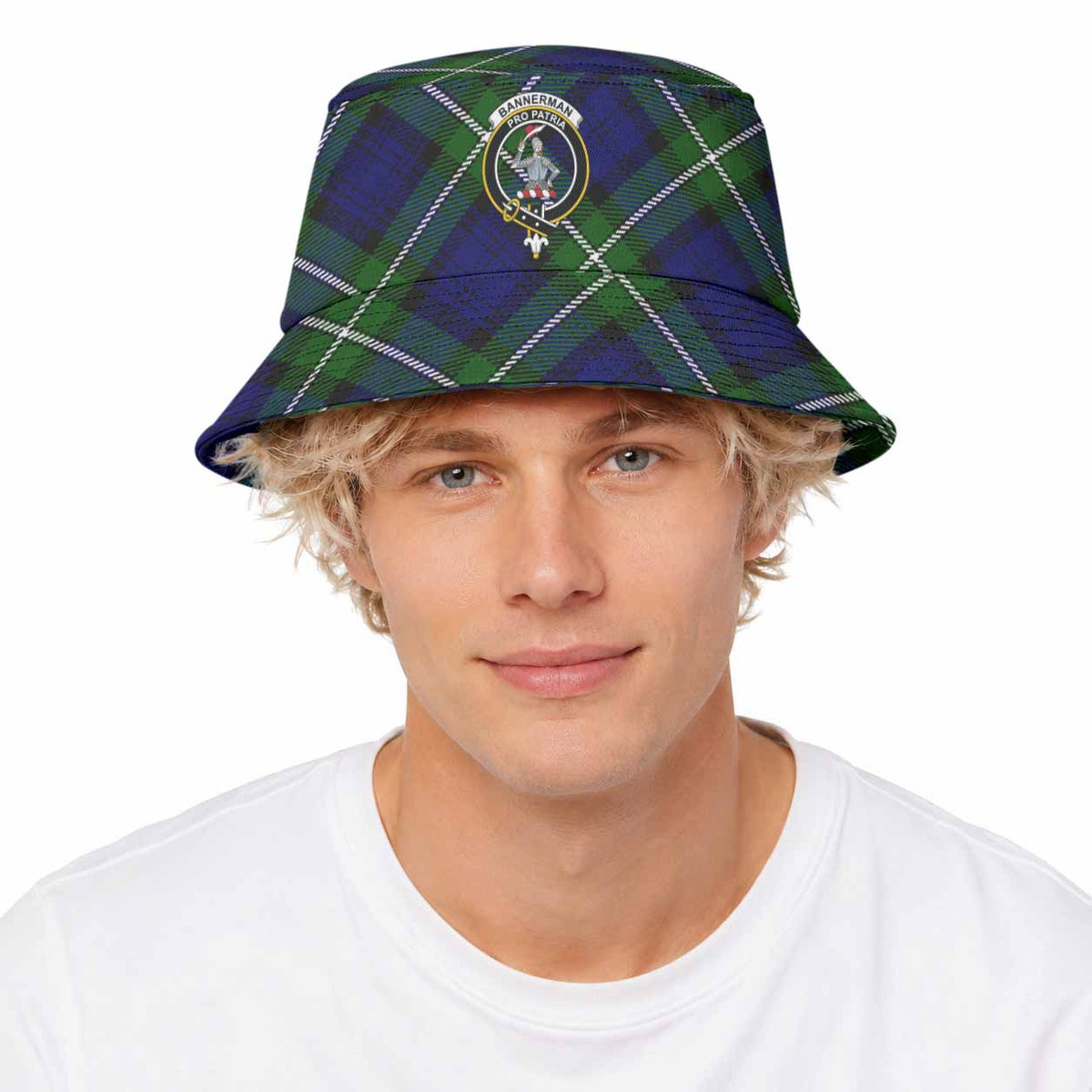 Bannerman Tartan Bucket Hat with Family Crest - Tartan Vibes Clothing