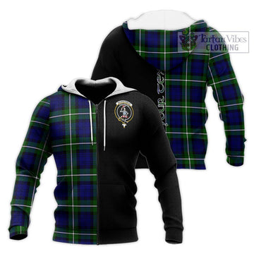 Bannerman Tartan Knitted Hoodie with Family Crest and Half Of Me Style