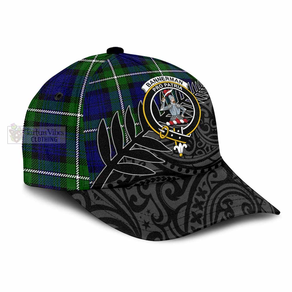 Tartan Vibes Clothing Bannerman Tartan Classic Cap with New Zealand Silver Fern Half Style