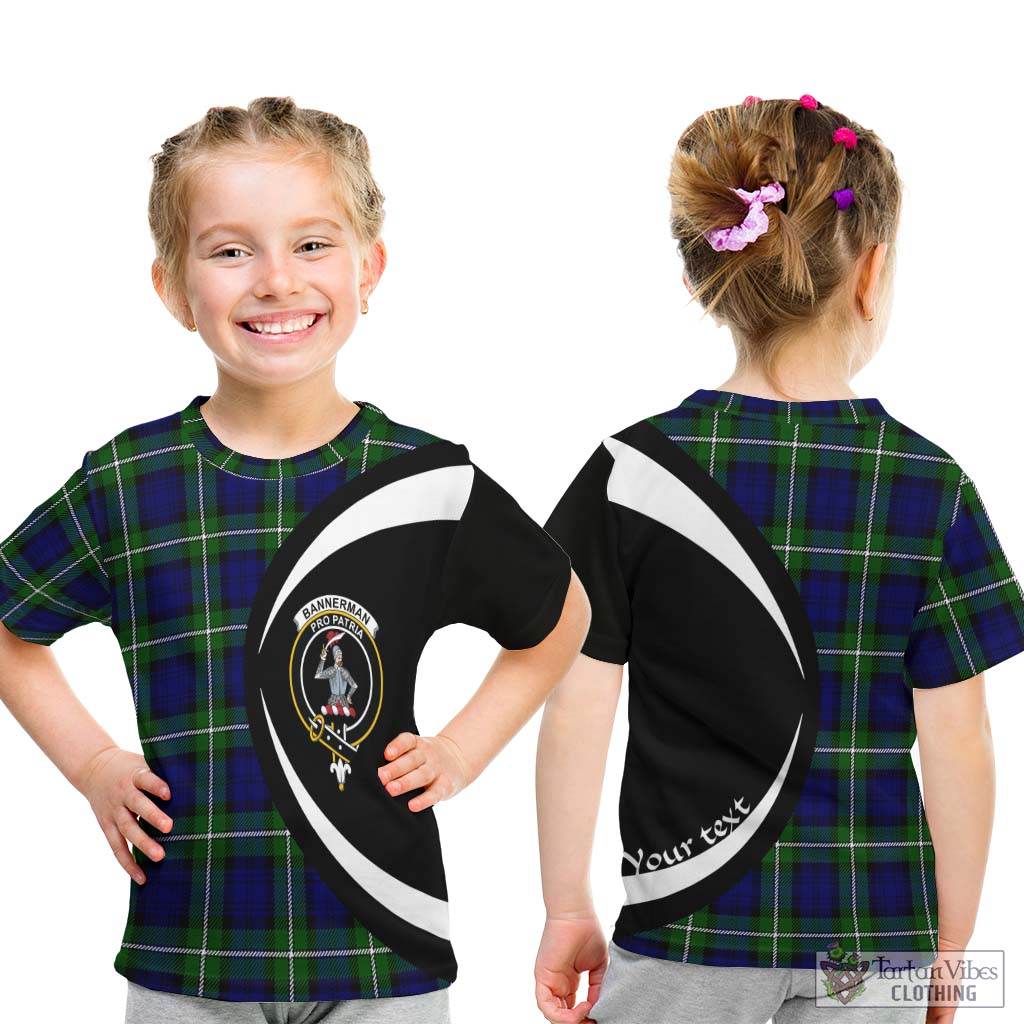 Bannerman Tartan Kid T-Shirt with Family Crest Circle Style - Tartan Vibes Clothing