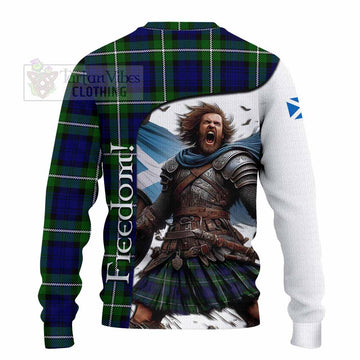 Bannerman Crest Tartan Knitted Sweater Inspired by the Freedom of Scottish Warrior