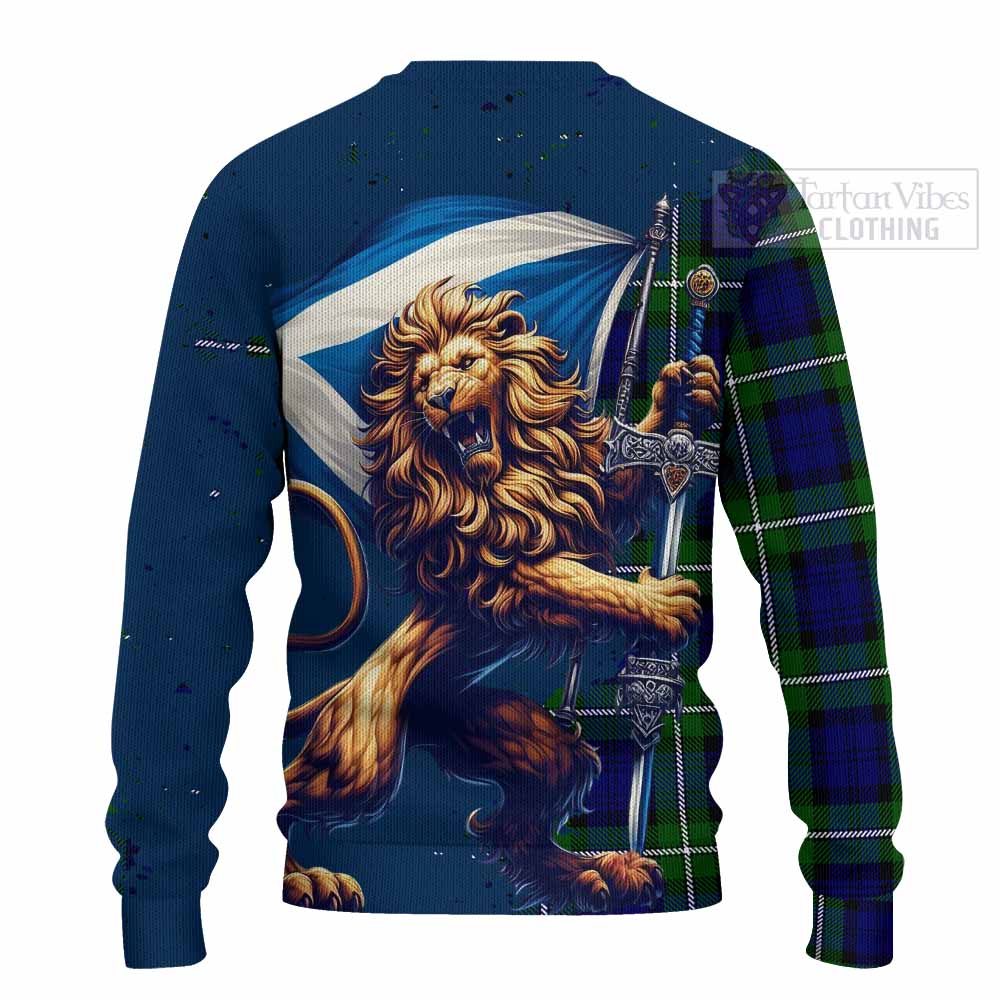 Tartan Vibes Clothing Bannerman Tartan Family Crest Knitted Sweater with Scottish Majestic Lion