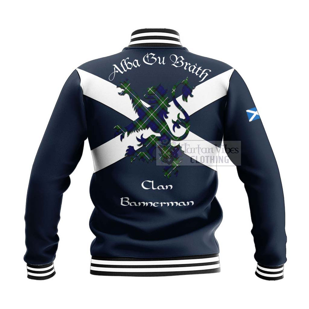 Tartan Vibes Clothing Bannerman Tartan Lion Rampant Baseball Jacket – Proudly Display Your Heritage with Alba Gu Brath and Clan Name