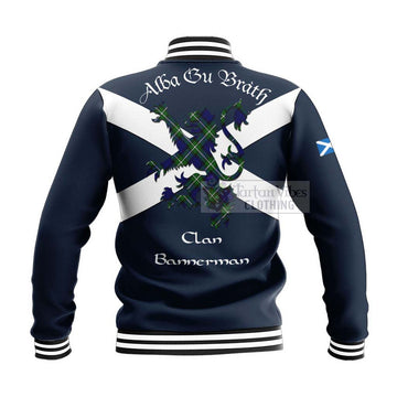 Bannerman Tartan Lion Rampant Baseball Jacket  Proudly Display Your Heritage with Alba Gu Brath and Clan Name