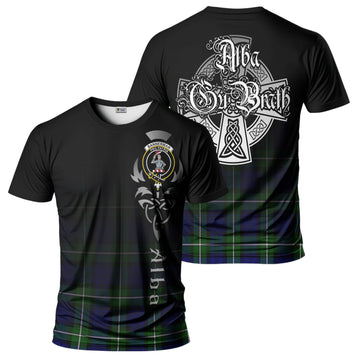 Bannerman Tartan T-Shirt Featuring Alba Gu Brath Family Crest Celtic Inspired