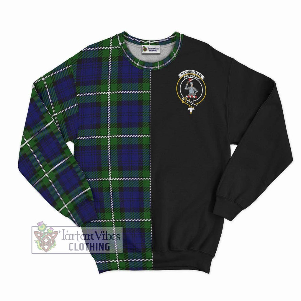 Bannerman Tartan Sweatshirt with Family Crest and Half Of Me Style - Tartanvibesclothing Shop