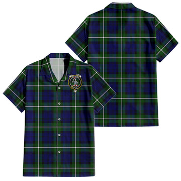 Bannerman Tartan Short Sleeve Button Down Shirt with Family Crest