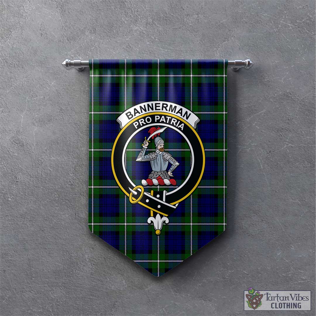 Tartan Vibes Clothing Bannerman Tartan Gonfalon, Tartan Banner with Family Crest