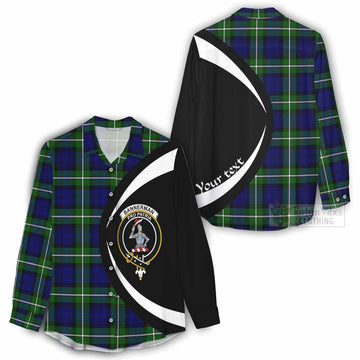 Bannerman Tartan Women's Casual Shirt with Family Crest Circle Style