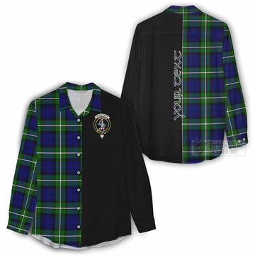 Bannerman Tartan Women's Casual Shirt with Family Crest and Half Of Me Style