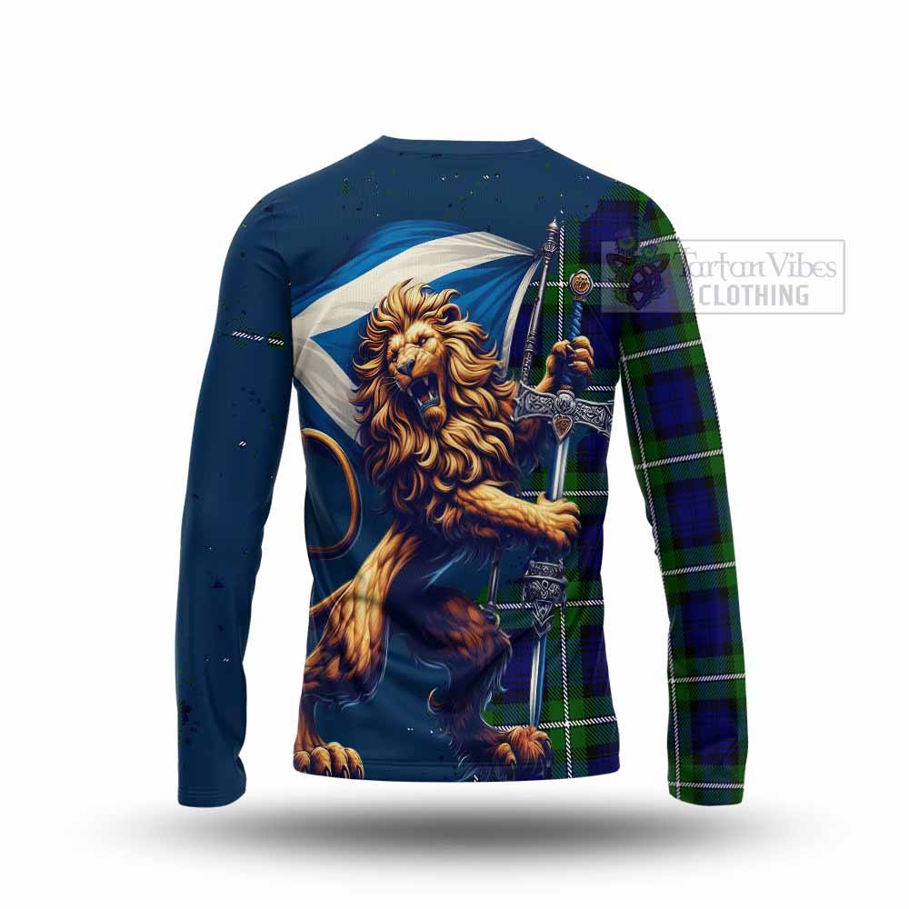 Tartan Vibes Clothing Bannerman Tartan Family Crest Long Sleeve T-Shirt with Scottish Majestic Lion