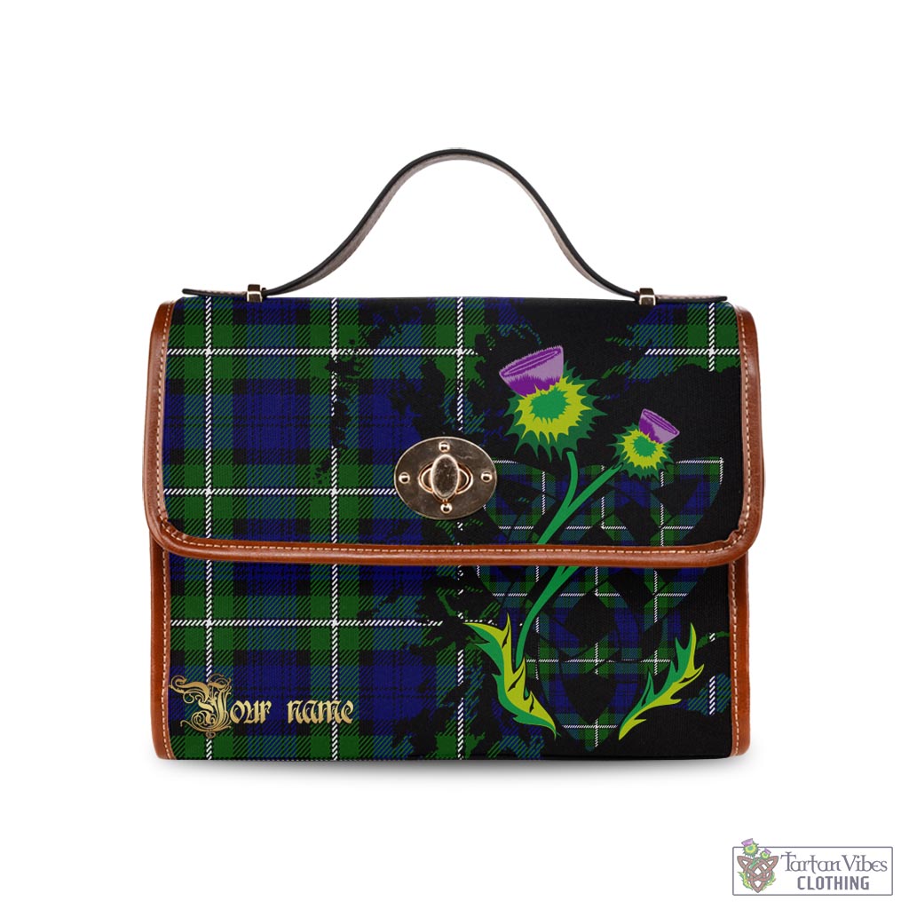 Tartan Vibes Clothing Bannerman Tartan Waterproof Canvas Bag with Scotland Map and Thistle Celtic Accents