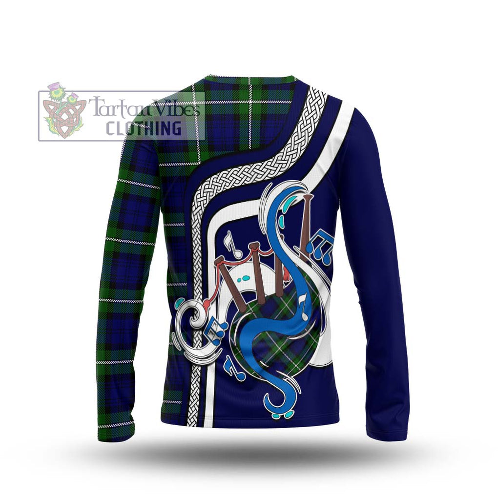 Tartan Vibes Clothing Bannerman Tartan Long Sleeve T-Shirt with Epic Bagpipe Style