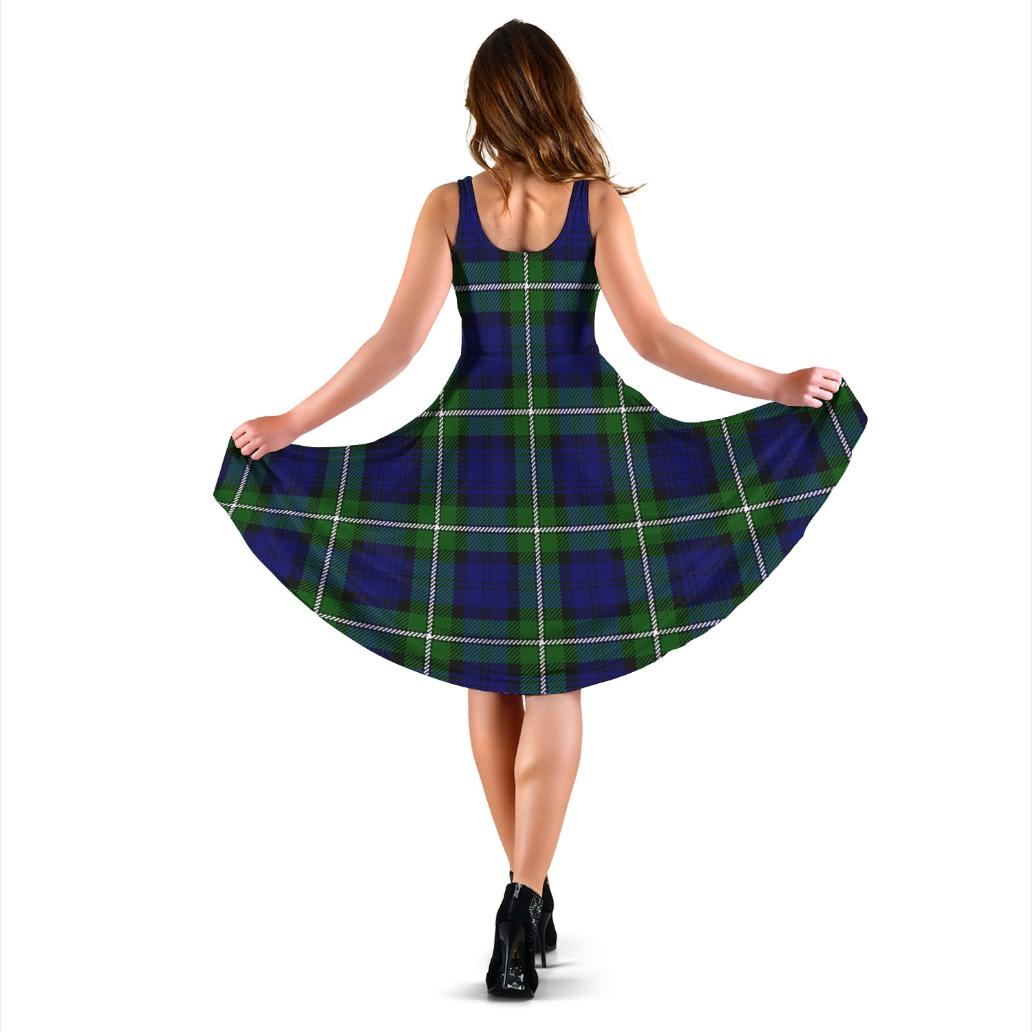 Bannerman Tartan Sleeveless Midi Womens Dress - Tartanvibesclothing