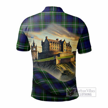 Bannerman Tartan Family Crest Polo Shirt with Scottish Ancient Castle Style - Tartan Vibes Clothing