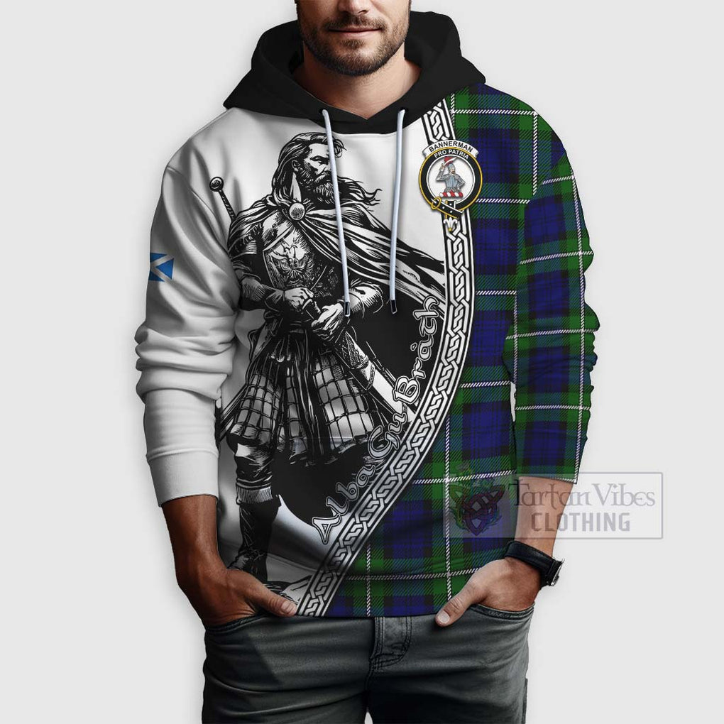 Tartan Vibes Clothing Bannerman Tartan Clan Crest Hoodie with Highlander Warrior Celtic Style