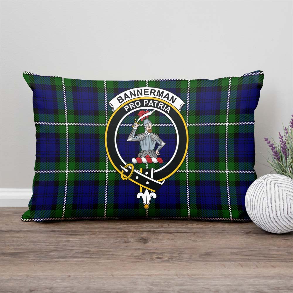 Bannerman Tartan Pillow Cover with Family Crest Rectangle Pillow Cover - Tartanvibesclothing