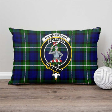 Bannerman Tartan Pillow Cover with Family Crest