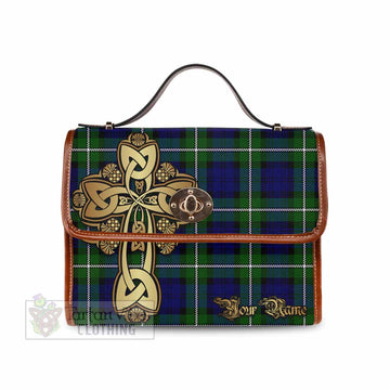 Bannerman Tartan Waterproof Canvas Bag Golden Thistle Celtic Cross Style