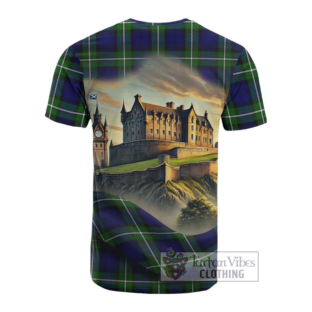 Bannerman Tartan Family Crest Cotton T-shirt with Scottish Ancient Castle Style - Tartan Vibes Clothing