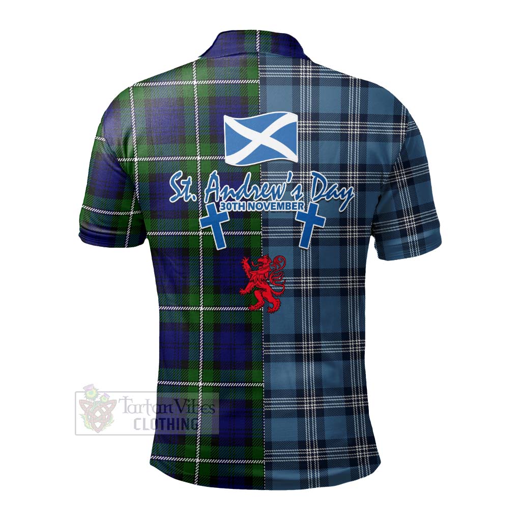 Tartan Vibes Clothing Bannerman Tartan Polo Shirt Happy St. Andrew's Day Half Tartan Style