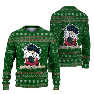 Bannerman Clan Christmas Family Ugly Sweater with Funny Gnome Playing Bagpipes