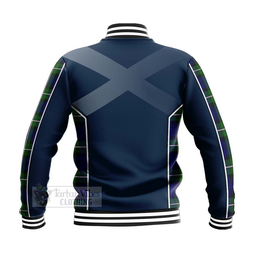 Tartan Vibes Clothing Bannerman Tartan Baseball Jacket with Family Crest and Scottish Thistle Vibes Sport Style