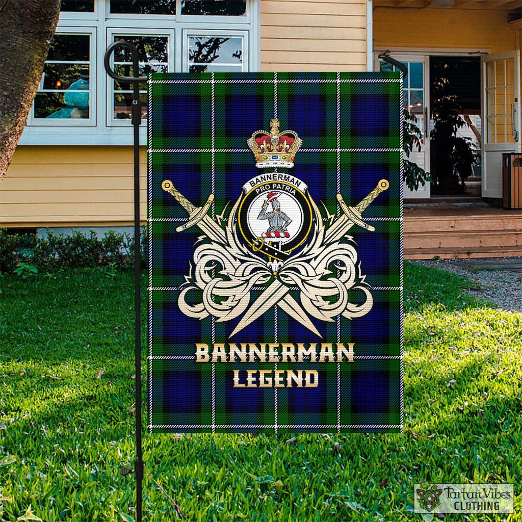 Tartan Vibes Clothing Bannerman Tartan Flag with Clan Crest and the Golden Sword of Courageous Legacy