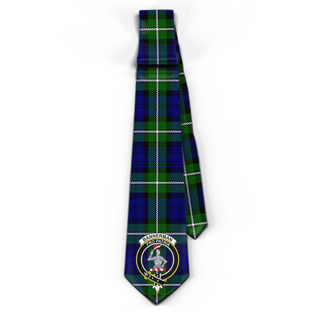 Bannerman Tartan Classic Necktie with Family Crest - Tartan Vibes Clothing