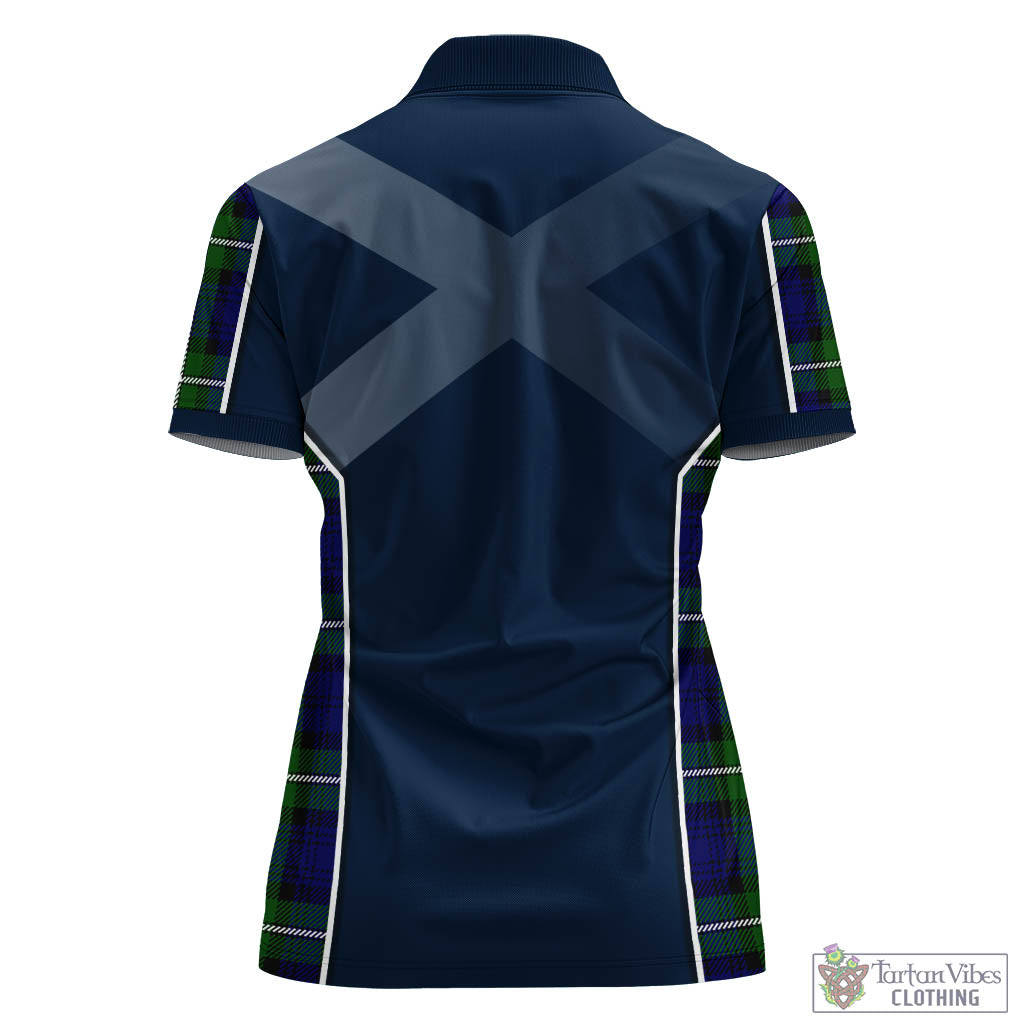 Tartan Vibes Clothing Bannerman Tartan Women's Polo Shirt with Family Crest and Scottish Thistle Vibes Sport Style