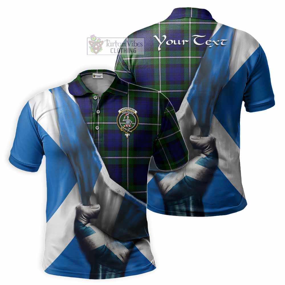 Tartan Vibes Clothing Bannerman Tartan Polo Shirt with Family Crest Scotland Patriotic Style