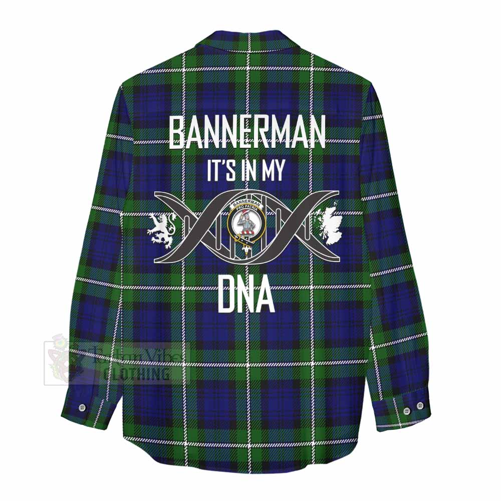 Tartan Vibes Clothing Bannerman Tartan Women's Casual Shirt with Family Crest DNA In Me Style