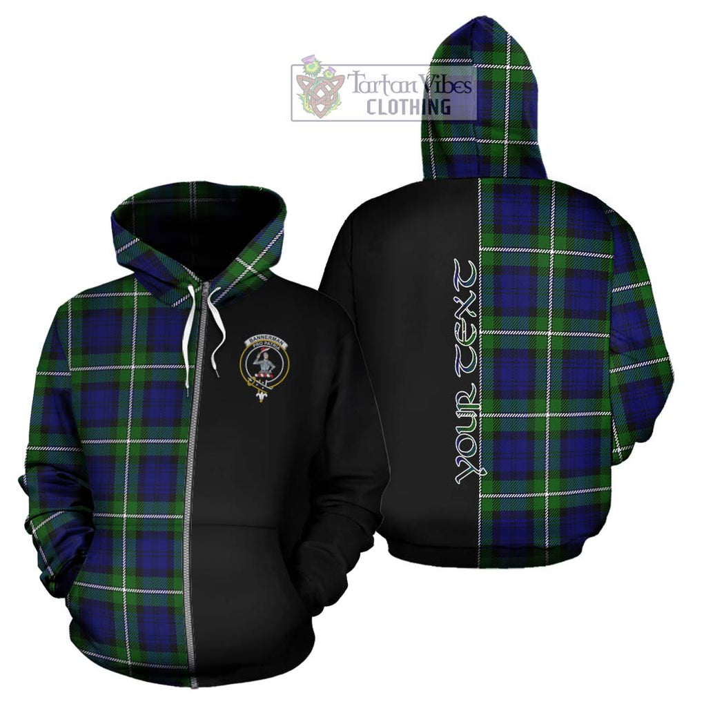 Bannerman Tartan Hoodie with Family Crest and Half Of Me Style - Tartanvibesclothing Shop