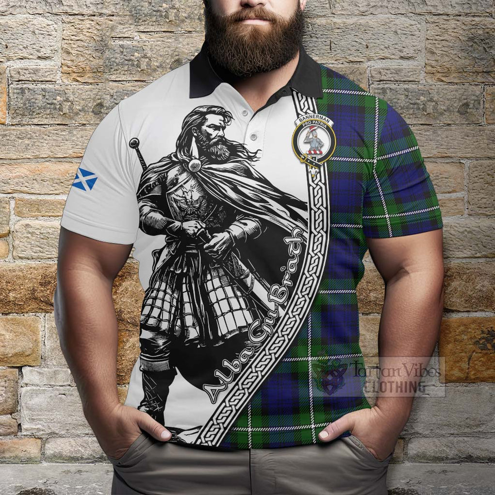 Tartan Vibes Clothing Bannerman Tartan Clan Crest Polo Shirt with Highlander Warrior Celtic Style