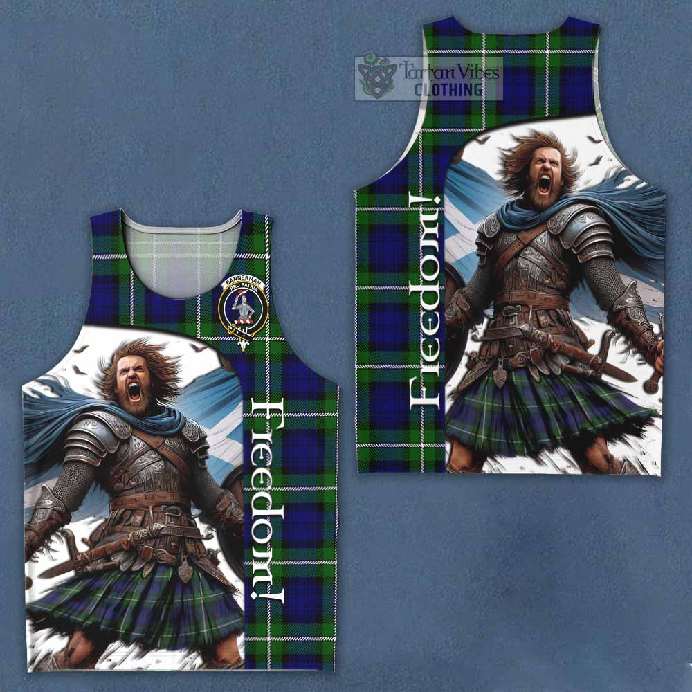 Tartan Vibes Clothing Bannerman Crest Tartan Men's Tank Top Inspired by the Freedom of Scottish Warrior