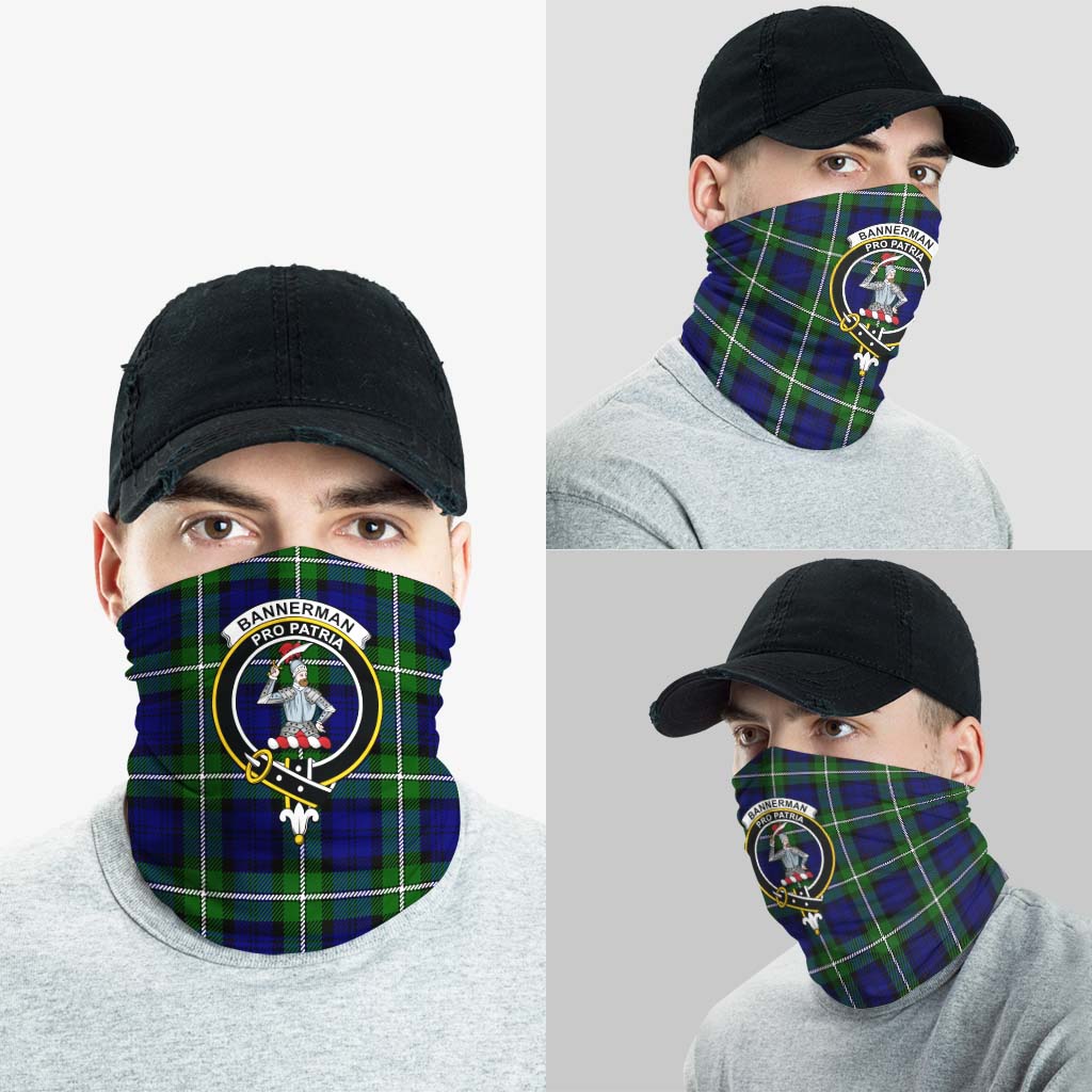 Bannerman Tartan Neck Gaiters, Tartan Bandanas, Tartan Head Band with Family Crest