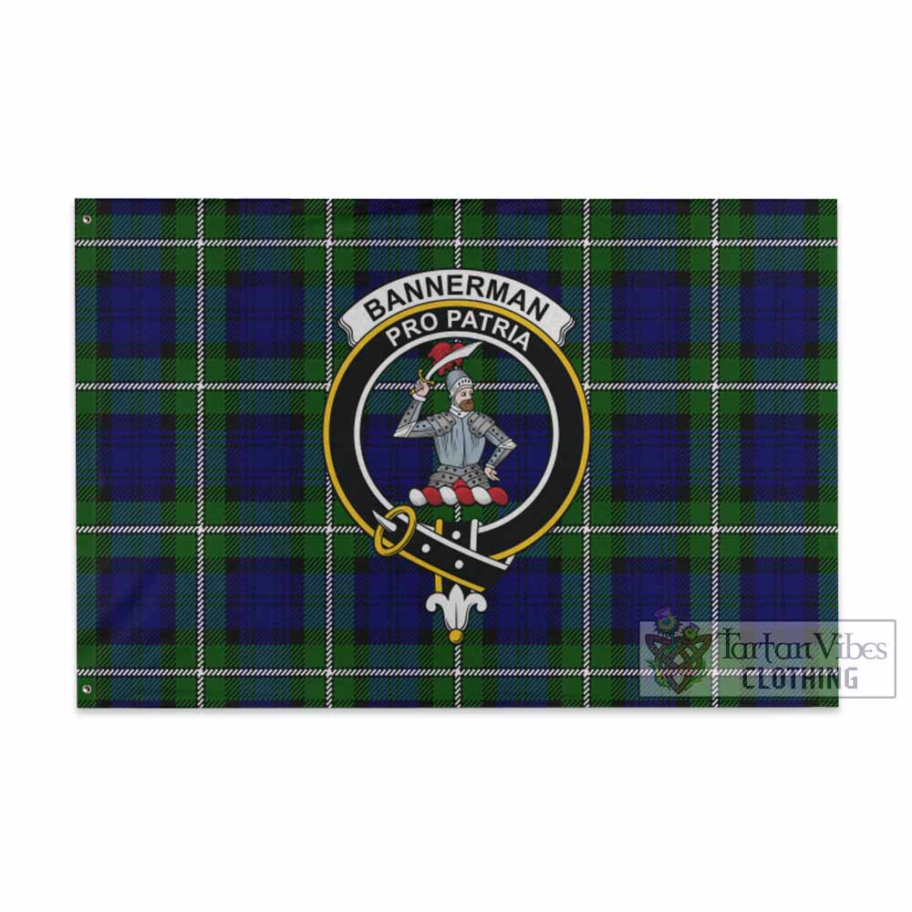 Tartan Vibes Clothing Bannerman Tartan House Flag with Family Crest