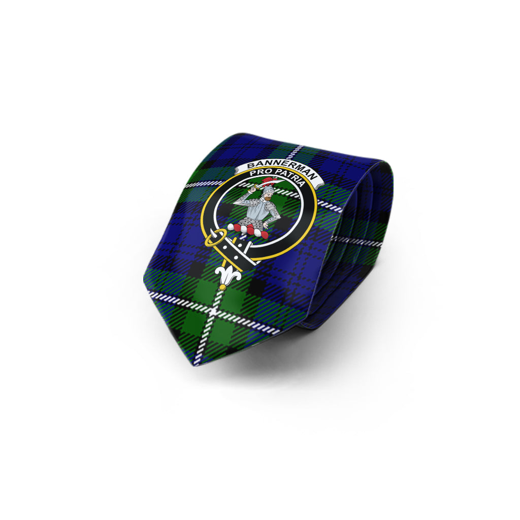 Bannerman Tartan Classic Necktie with Family Crest - Tartan Vibes Clothing