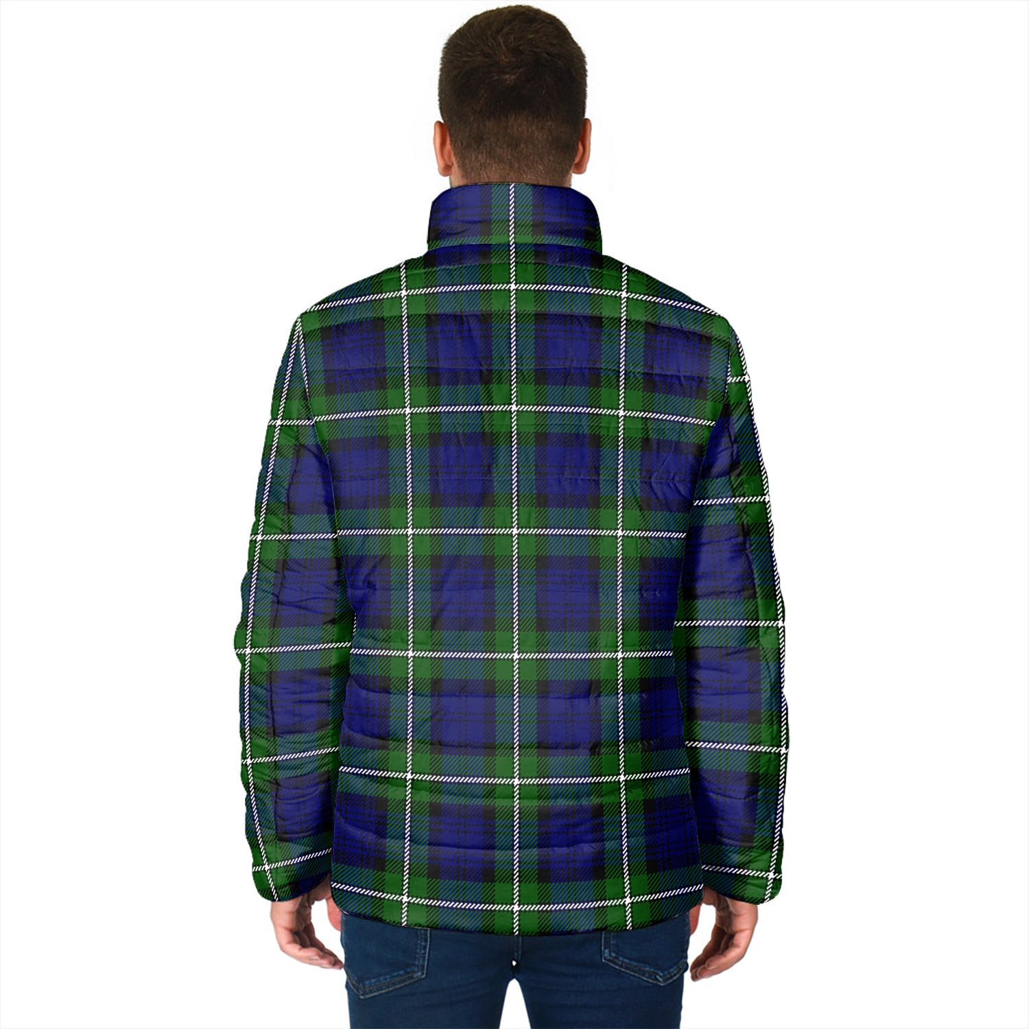 Bannerman Tartan Padded Jacket with Family Crest - Tartan Vibes Clothing