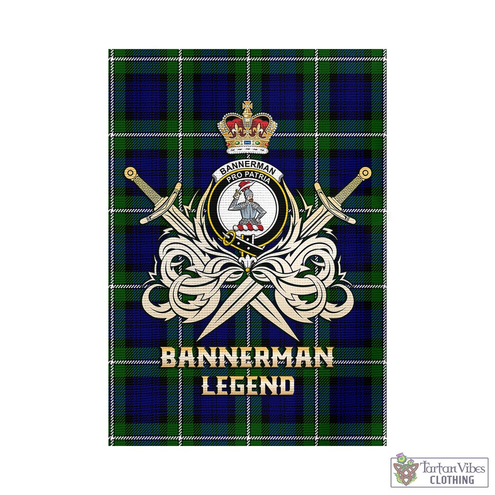 Tartan Vibes Clothing Bannerman Tartan Flag with Clan Crest and the Golden Sword of Courageous Legacy