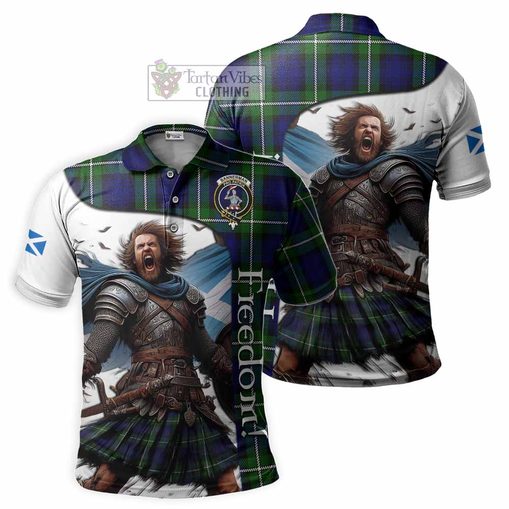 Tartan Vibes Clothing Bannerman Crest Tartan Polo Shirt Inspired by the Freedom of Scottish Warrior