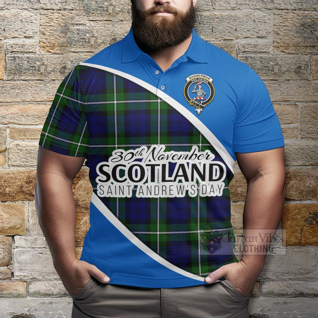 Tartan Vibes Clothing Bannerman Family Crest Tartan Polo Shirt Celebrate Saint Andrew's Day in Style